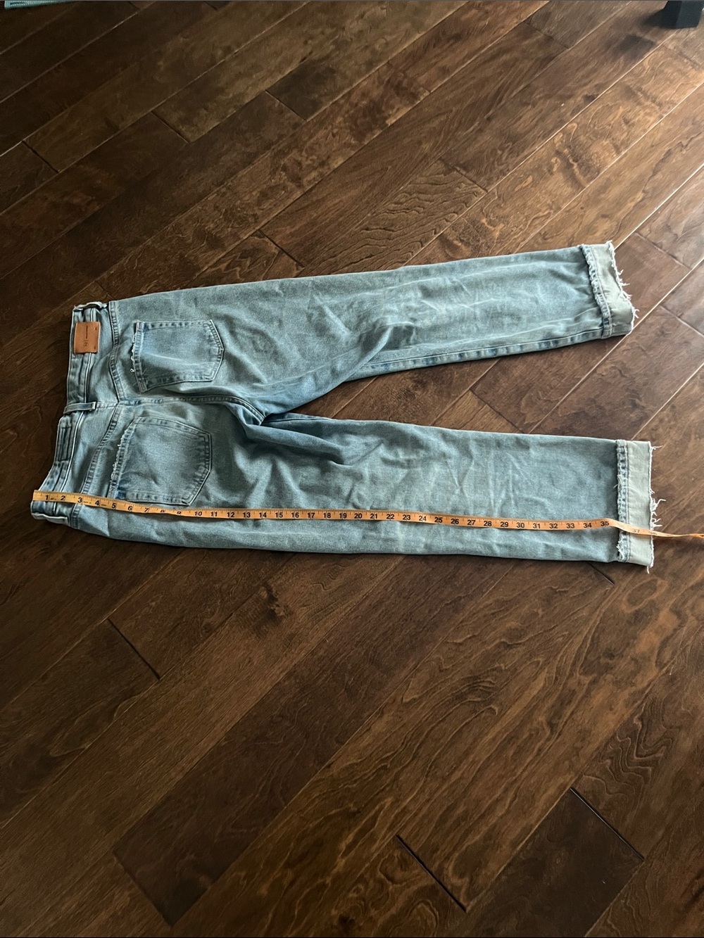 AG Adriano Goldschmied Light Blue Distressed Cropped Jeans - Picture 3 of 5
